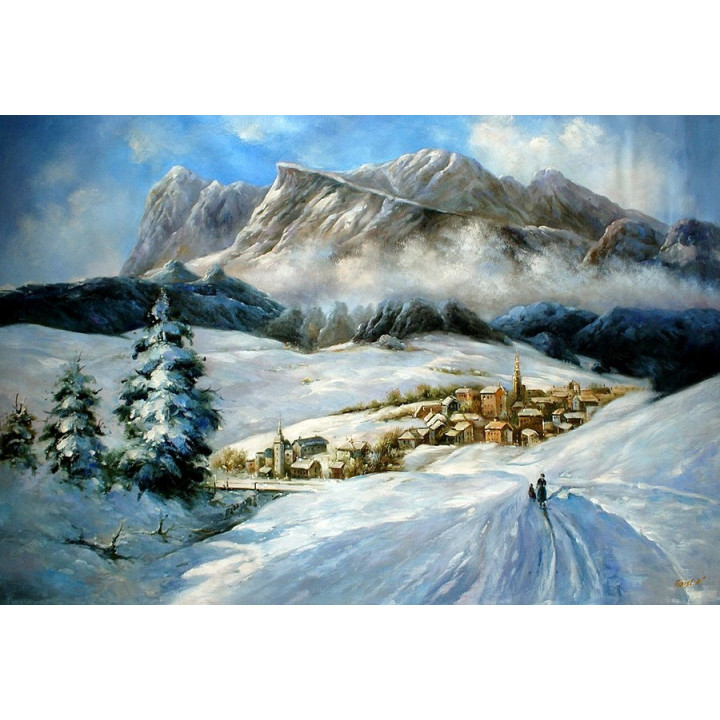 Cortina dampezzo - handgemaltes Ölbild in 60x90cm