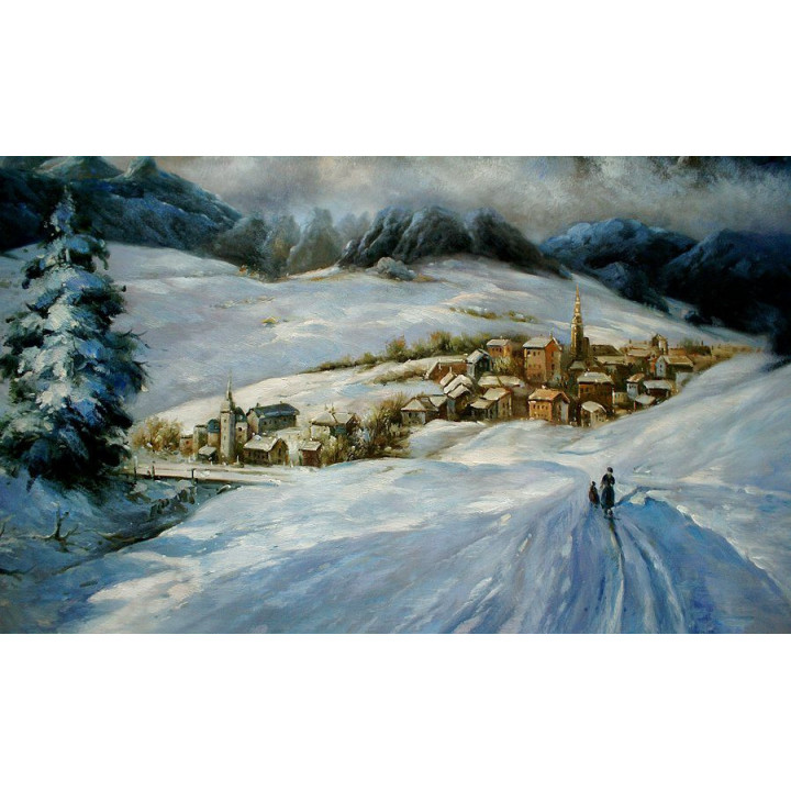 Cortina dampezzo - handgemaltes Ölbild in 80x120cm