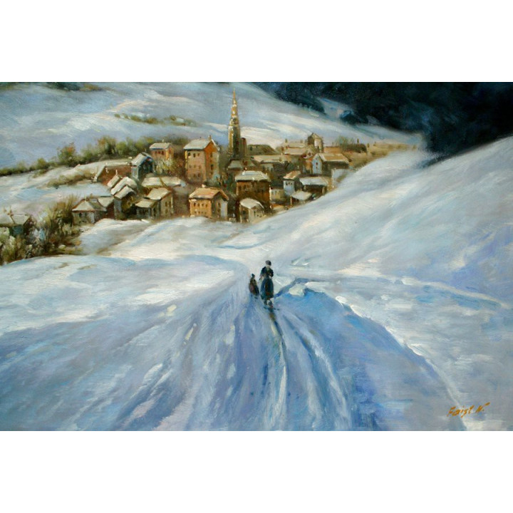 Cortina dampezzo - handgemaltes Ölbild in 80x120cm