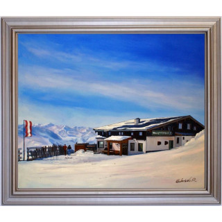 Asitz-Leogang im Winter - handgemaltes Ölbild in 50x100cm