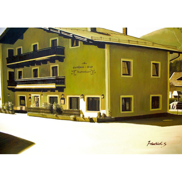 Asitz-Leogang im Winter - handgemaltes Ölbild in 50x100cm