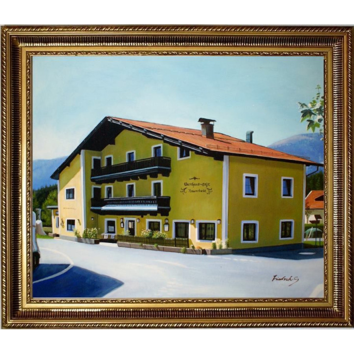 Asitz-Leogang im Winter - handgemaltes Ölbild in 50x100cm