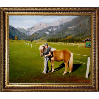 Asitz-Leogang im Winter - handgemaltes Ölbild in 50x100cm