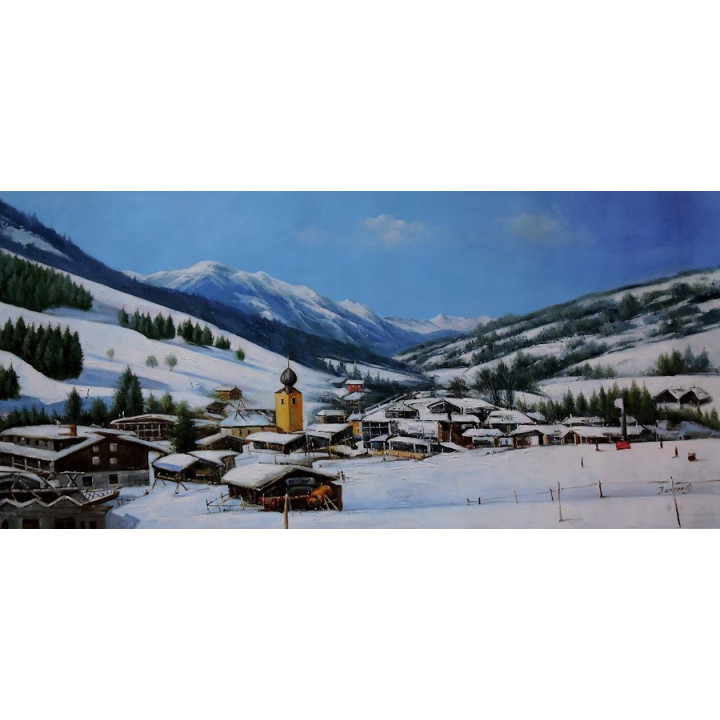 Saalbach - handgemaltes Ölbild in 50x90cm