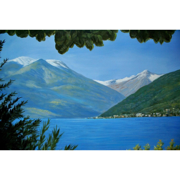 Ölbild Zell am See mit Kitzsteinhorn Landschaft Ölgemälde HANDGEMALT 60x90cm 