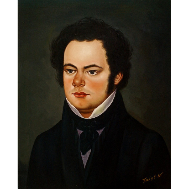 Franz Schubert Portrait - Portrait - handgemaltes Ölbild in 50x60cm