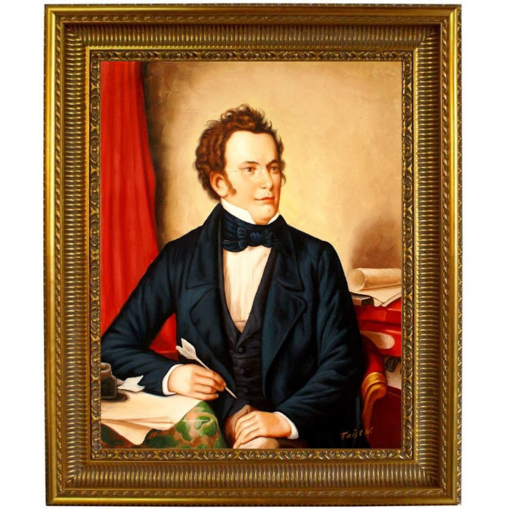 Franz Schubert Portrait - handgemaltes Ölbild in 50x60cm