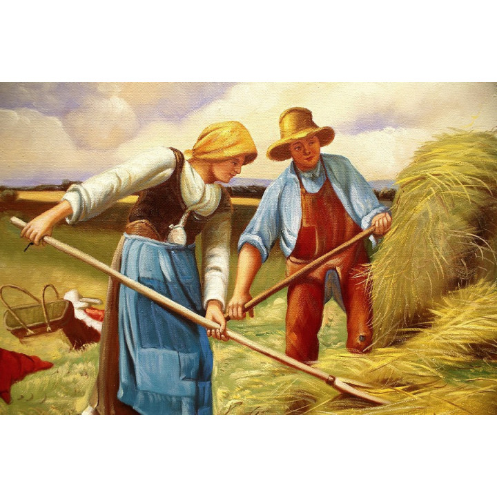 Weizenfeld Julien Dupré- handgemaltes Ölbild in 50x60cm 