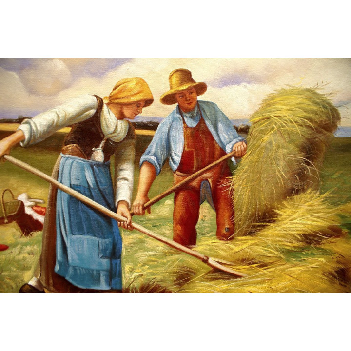 Heuarbeit Julien Dupré- handgemaltes Ölbild in 60x90cm-10-112