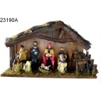Weihnachtskrippe, - Heiligen Familie mit Jesuskind im Stall - 23190A