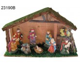 Weihnachtskrippe, - Heiligen Familie mit Jesuskind im Stall - 23190B