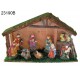 Weihnachtskrippe, - Heiligen Familie mit Jesuskind im Stall - 23190B