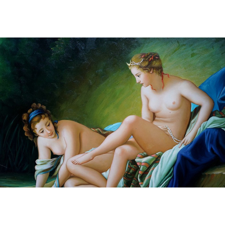 Francois Boucher, Diana im Bade - handgemaltes Ölbild in 60x90cm 