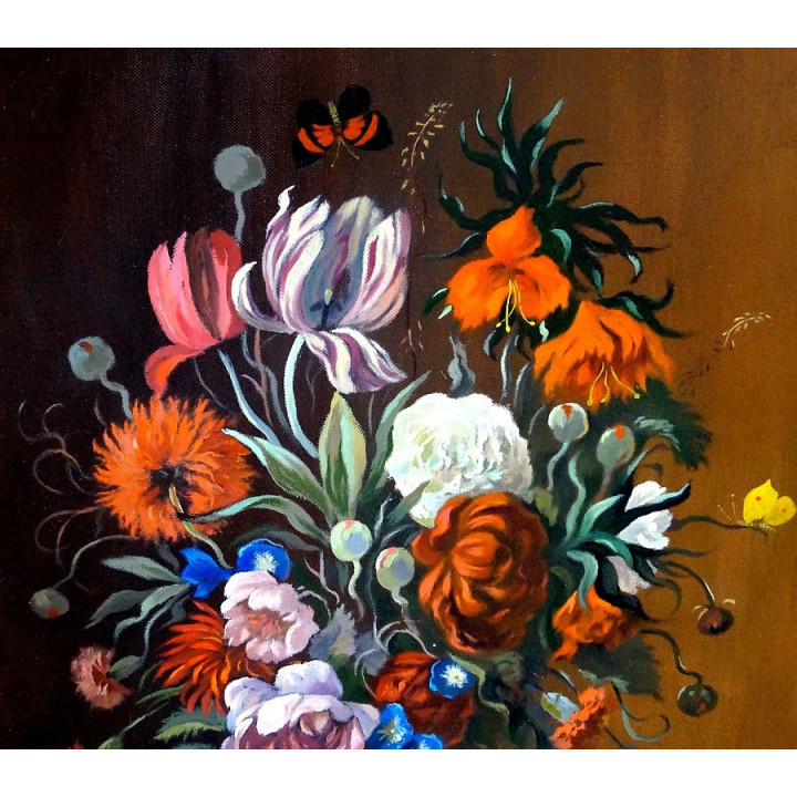 Blumenstrauß - Ölgemälde- Blumen-1-84