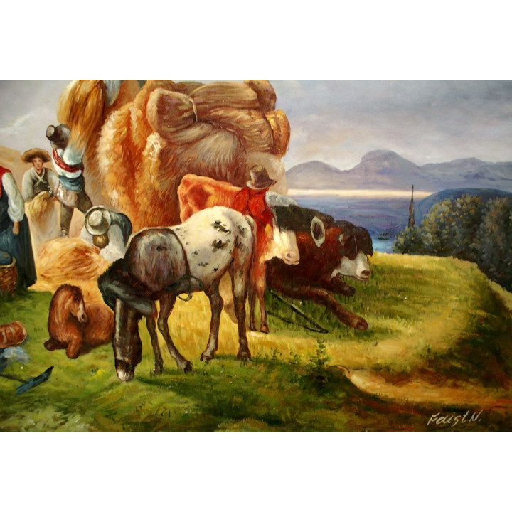 Jean Francois Millet Die Ährenleserinnen - handgemaltes Ölbild in 60x90cm