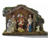 Weihnachtskrippe, - Heiligen Familie mit Jesuskind im Stall-525760