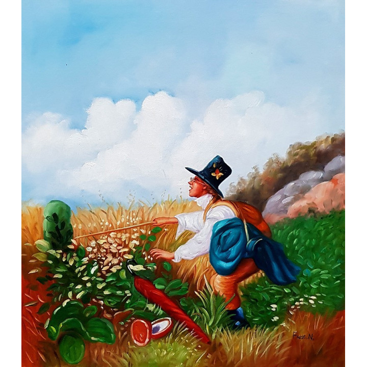 Carl Spitzweg, Sonntagsspaziergang  - handgemaltes Ölbild F 50x60cm