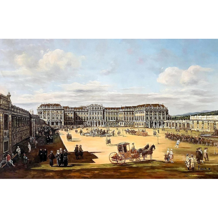 Ölgemälde Schoss Schönbrunn Bernardo Bellotto 60x90cm
