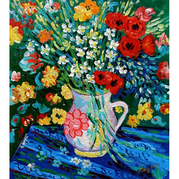 Fischerboote, Vincent van Gogh - handgemaltes Ölbild 33x38cm