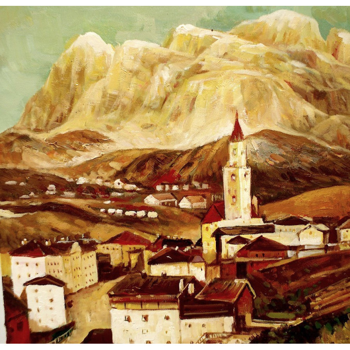 Cortina dampezzo- alte Ansicht  handgemaltes Ölbild