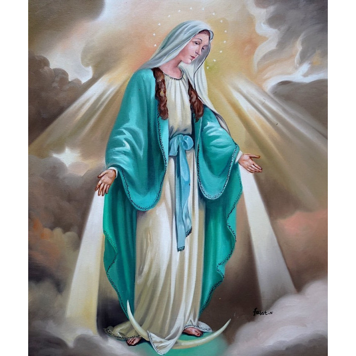Wundertätige Madonna, die Madonna des Himmels - Ölgemälde 