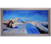 Asitz-Leogang im Winter - handgemaltes Ölbild in 50x100cm