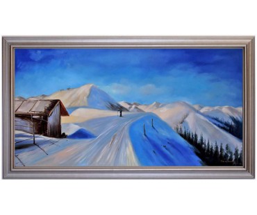 Asitz-Leogang im Winter - handgemaltes Ölbild in 50x100cm