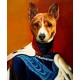 Basenji Hund im Anzug - handgemaltes Ölbild in 50x60cm