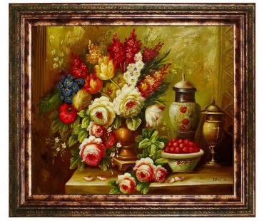 Blumengemälde - handgemaltes Ölbild in 60x50cm - 1-103