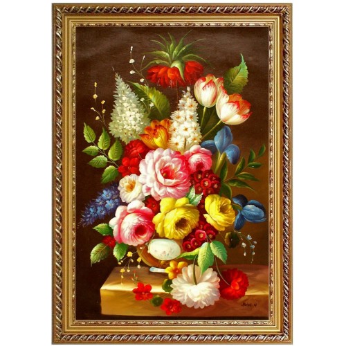 Blumenstrauß-43 - handgemaltes Ölbild in 60x90cm