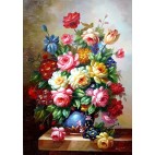 Blumen - Ölgemälde- Blumenstrauss-1-47 - 60x90cm