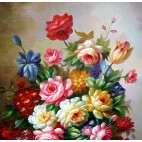 Blumen - Ölgemälde- Blumenstrauss-1-47 - 60x90cm