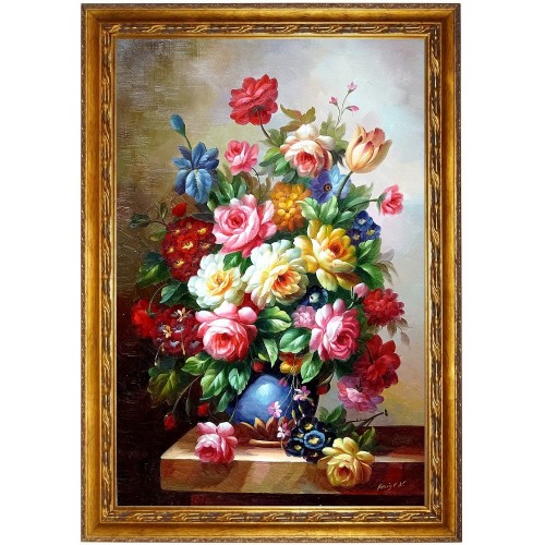 Blumen - Ölgemälde- Blumenstrauss-1-47 - 60x90cm