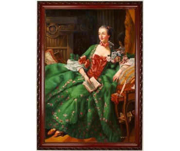 Portraet der Madame de Pompadour - handgemaltes Ölbild in 60x90cm