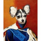 Chihuahua Hund im Anzug - handgemaltes Ölbild in 50x60cm