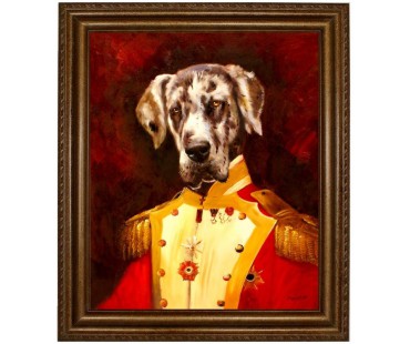 deutsche-dogge Hund im Anzug - handgemaltes Ölbild in 50x60cm