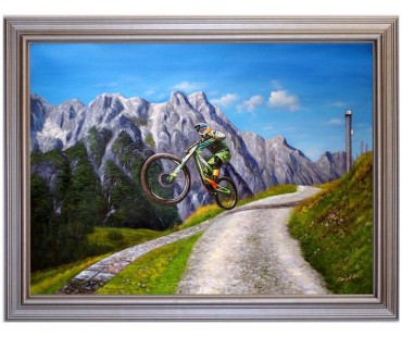 Downhill-Leogang - handgemaltes Ölbild in 60x80cm