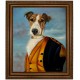 Foxterrier Hund im Anzug - handgemaltes Ölbild in 50x60cm