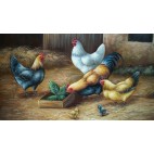 Hühner- handgemaltes Ölbild in 60x90cm-4-20