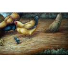 Hühner- handgemaltes Ölbild in 60x90cm-4-20