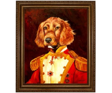 Irish-Setter Hund im Anzug - handgemaltes Ölbild in 50x60cm