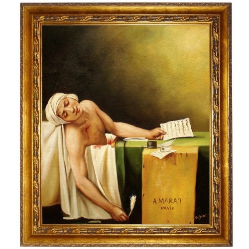 jacques louis david - der ermordete Marat  - handgemaltes Ölbild in 50x60cm