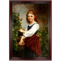 Mädchen bei Weinreben - handgemaltes Ölbild in 60x90cm v. William Bouguereau_11-95