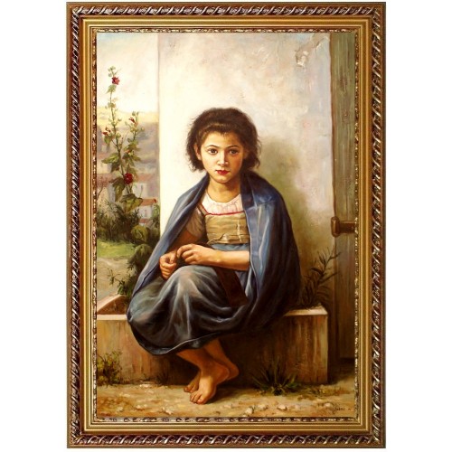 Mädchen - handgemaltes Ölbild in 60x90cm v. William Bouguereau_11-102