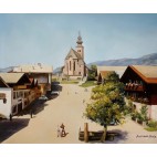 Ölgemälde - alte Ansicht v. Uetliberg Utokulm - Schweiz - 1903 -UNIKAT auf ÖL