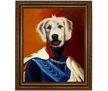 golden-retriever1 Hund im Anzug - handgemaltes Ölbild in 50x60cm
