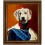 golden-retriever1 Hund im Anzug - handgemaltes Ölbild in 50x60cm