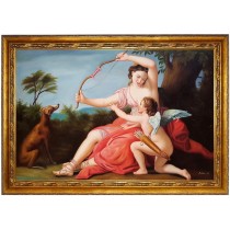 Jana und Amor - handgemaltes Ölbild in 60x90cm