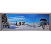 Ölbild Loferer Almen Winterlandschaft Ölgemälde HANDGEMALT 50x110cm 