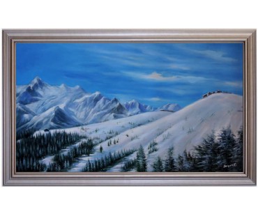 Ölbild Schmittenberg Zell am See Winterlandschaft Ölgemälde HANDGEMALT 60x100cm 